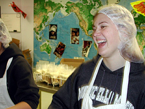 
"It feels really good to help people and in the process you can have fun.  And you just feel good about yourself," says Grace Olson. (MPR Photo/Eugene Cha)
