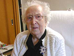 
Sister Mary William Brady, 98, has been with the college for 70 years. She graduated from St. Kate's in 1932, taught at the college and served as its president from 1955-1961.   (MPR Photo/Marisa Helms)
