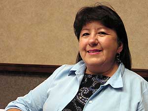 
Mille Lacs executive director Melanie Benjamin, in her annual
State-of-the-band address, urged American Indian tribes to revive
their tradition of sharing their wealth.  (MPR file photo)