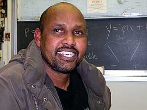 
Osmand Diriye is happy with the education his six kids get at the Pelican Rapids High School. He says the school is doing a good job. (MPR Photo/Bob Reha)