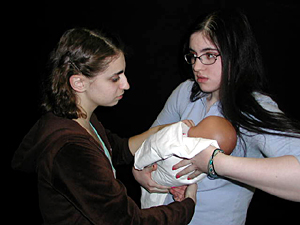 
The cast members say they hope the production helps teens sort out the conflicting signals they are receiving about sex.
 (MPR Photo/Jim Bickal)