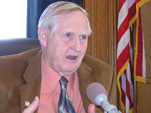 
The chair of the Senate Capital Investment Committee, DFLer Keith Langseth of Glyndon,  says the exclusion of a Bemidji project  appears to be punishment for a DFL victory over a Republican last November. (MPR Photo/Laura McCallum)
