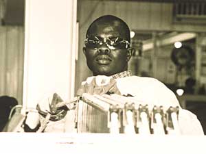 
Clement Harambe of Sudan. His father's murder and the death of his youngest brother from starvation in 1987 prompted Clement to leave home. At the age of 11 he joined the southern Sudanese army to fight against the government that had killed his father. In 1991, he was encouraged by an older man in the army to escape and to pursue his education. Thus began an odyssey that took him to Ethiopia, where he was almost killed by bandits, and eventually to Kenya, where he spent several years living in refugee camps waiting to leave. The desire for an education helped Clement survive his ordeals.  (Photo courtesy Meg Luther Lindholm)