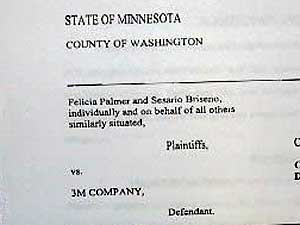 
3M faces several lawsuits over the PFOS and PFOA contamination. This one was filed in October 2004 by residents who live near the 3M Cottage Grove plant. (MPR Photo/Melanie Sommer)