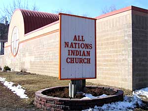 
All Nations Indian Church has been designated the Twin Cities gathering place to mourn victims of the Red Lake Lake school shootings.
 (MPR Photo/Mark Zdechlik)