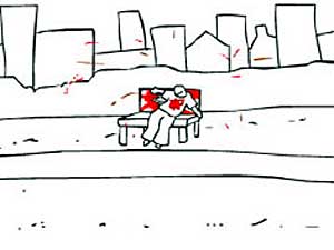 
The Weise animation depicts the main character shooting several people.  (Image courtesy of thesmokinggun.com)