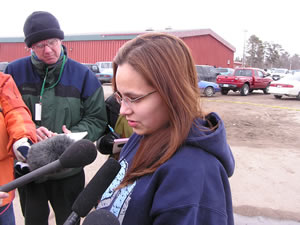 
Jamie Pankow, 23, has two brothers who were at the school during the shootings. She says neither one wants to return to the place where their friends were killed.  (MPR Photo/Tom Scheck)