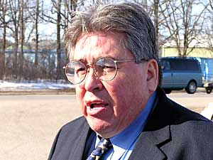 
Red Lake Public Safety Director Pat Mills said his officers practiced a school shooting scenario
about two years ago. (MPR Photo/Bob Reha)