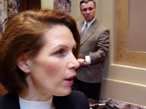 
Sen. Michele Bachmann says she's been denied a committee hearing on her bill before next week's deadline, and the bill should be voted on now.
 (MPR Photo/Michael Khoo)