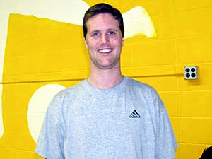 
Troy Lanoux is a big dodgeball fan.  He plays league games at the Dodge-it Center and he plays pickup games at Kenwood Park.   (MPR Photo/Toni Randolph)