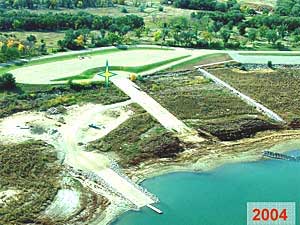 
The West Whitlock boat landing along the Missouri River has been left high and dry, despite a number of extensions to allow boats to get to the water.  (Image courtesy of the South Dakota Fish and Parks Department)