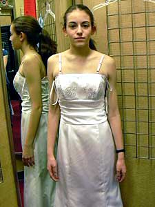 
This dress was the best of the bunch at Nordstrom's, but we decided against white.  (MPR Photo/Melanie Sommer)