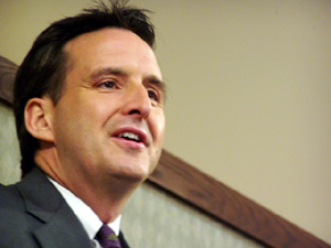 
Gov. Tim Pawlenty, who has rejected any new state tax increases and has championed citizen referendums, says he won't rule anything out. (MPR Photo/Michael Khoo)