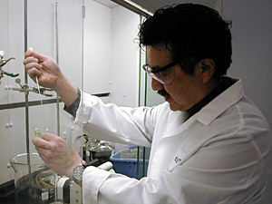 
Peter Matravers is Aveda's vice president of research and development.  He recalls thinking about expansion into the Japanese market as much as seven years before the company actually launched there. (MPR Photo/Jeff Horwich)