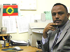 
Hassan Hussein heads Foreign Relations for the Oromo Liberation Front. (MPR Photo/Art Hughes)