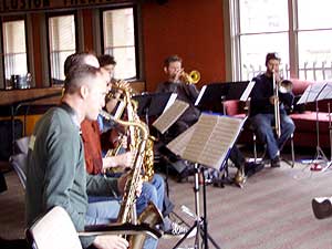 
The Jazz is NOW! Orchestra rehearsing at the Hennepin Center for the Arts. (MPR Photo/Karl Gehrke)