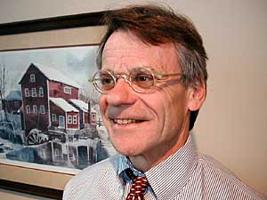 
Council on Crime and Justice executive director Tom Johnson says as many as two-thirds of the people released from prisons in this country return because they commit another crime. (MPR photo/Dan Olson)