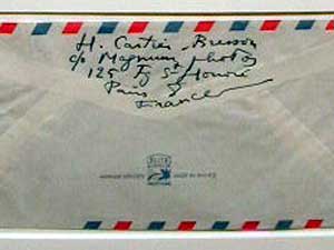 
Photographer Henry Cartier Bresson wrote MIA curator Ted Hartwell to thank him for including some of Bresson's work in a catalogue. Now the letter itself has become part of an exhibit. (MPR Photo/Marianne Combs)