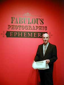 
MIA Curator Christian Peterson put together the MIA's exhibit of "Fabulous Photographic Ephemera" mainly from items he and his colleagues had saved over the years, along with items on loan from the Minnesota Historical Society and private collections. (MPR Photo/Marianne Combs)