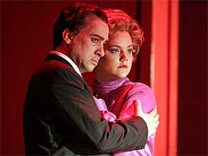 
Carlos Archuletta as Nixon and Angela Fout as Pat Nixon. (Photo courtesy of the Minnesota Opera)