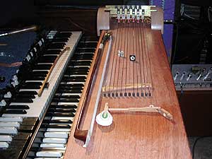 
Krejci has no plans to mass produce the Cleophone. He would love it however if other musicians tried to play his. He thinks percussionists might have a special knack.  (MPR photo/Chris Roberts)