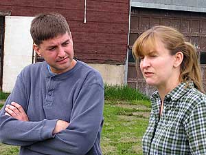 
Mike Scholtz works for a Duluth ad agency; Valerie Coit is with a non-profit agency in Superior.  They both love movies and old barns. (MPR Photo/Stephanie Hemphill)