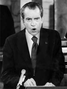 
President Richard Nixon delivering the State of the Union Address on Jan. 30, 1973. (Photo by AFP/Getty Images)