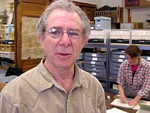 
Minnesota Historical Society conservator Bob Herskovitz helped organize the Angels Project. It coincides with the annual meeting of the American Institute for Historic and Artistic Works in Minneapolis. (MPR photo/Tom Robertson)