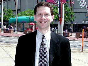 
Gameday publisher and co-founder Dave Genrich says his publication has been successful because of word-of-mouth support from fans. (MPR Photo/Jim Bickal)