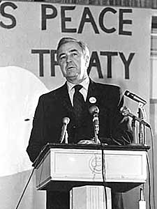
McCarthy speaks at St. John's University in Minnesota during his 1968 presidential campaign. (Photo courtesy of the Minnesota Historical Society)