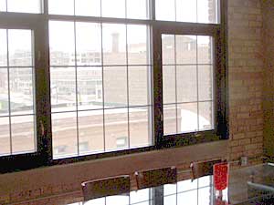 
The view from one of the model units in the Bookmen Lofts building. (MPR Photo/Brandt Williams)