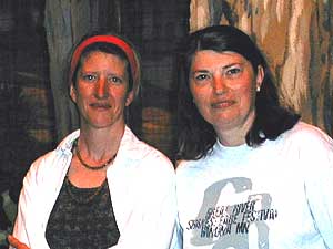 
Sarah Aydlett and Kathy Peterson are members of the Theatre Du Mississippi who have helped organize 'Drops, Drama and Dialogue.'  (MPR Photo/Erin Galbally)