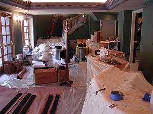 
The Fitzgerald's foyer, and many of its smaller rooms have been redecorated, and in some cases remodelled, for use in the film.  (MPR photo/Chris Roberts)