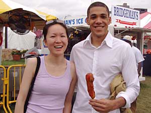 
Lin Lin and Peter Baggenstos are medical students, and so they say they're totally out of the loop about the shutdown.
 (MPR Photo/Annie Baxter)