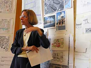 
Elizabeth Plater-Zyberk is dean of the University of Miami School of Architecture, where she founded the suburb and town design graduate program.  She ran the Duluth charrette. (MPR Photo/Stephanie Hemphill)
