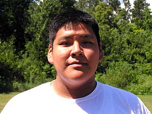 
Kirby Perkins, 16, of Ponemah says a lack of discipline is a big problem at Red Lake schools. Perkins wants to see more activities for kids. (MPR photo/TomRobertson)