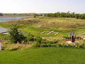 
When Lake Oahe has average water levels, boaters can fill up at this abandoned gas pump at the Spring Creek Resort. (MPR Photo/Cara Hetland)