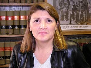 
Lisa Spears is the Red Lake tribe's self-governance coordinator. She's been working for years to get the Bureau of Indian Affairs to fund infrastructure improvements. Spears says treaties between the U.S. government and the tribe make it the responsibility of the BIA. (MPR photo/Tom Robertson)