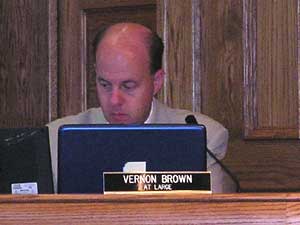 
Sioux Falls City Councilman Vernon Brown says cage fighting is disturbing to watch.  Since alcohol is often sold at the events, Brown fears the crowds could get out of control. (MPR photo/Cara Hetland)