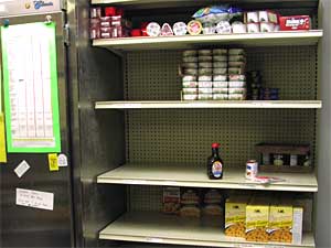 
Food shelves say they can't keep up with the demand. (MPR Photo/Elizabeth Stawicki)