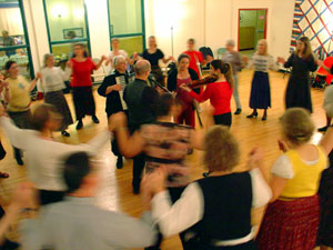 
OBI performs amid dancers at Minneapolis Tapestry Folk Dance Center (Photo courtesey Daniel Wovcha)