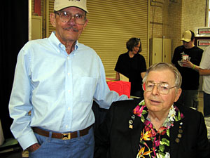 
Earl Bakken and childhood friend Joe Colianni reminisce about the time they created a telephone. (MPR Photo/Lorna Benson)