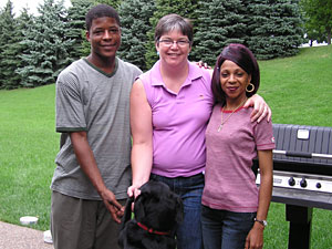 
Joan Boone and her husband, John, are letting Dominick and Troilynn stay with them until they can find a home of their own.  (MPR Photo/Lorna Benson)