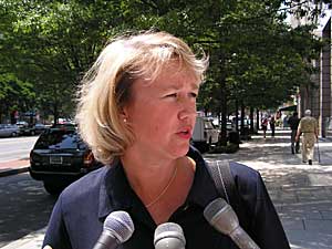 
Northwest vice president Julie Hagen Showers says the airline needs to seek even deeper cuts from the mechanics union, partly because of rapidly rising fuel prices. (MPR file photo)