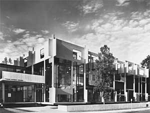 
Architect Ralph Rapson designed the original Guthrie Theater. Since it's completion in 1963 it's been altered several times, completely changing the exterior. It's slated for demolition in the coming year. But many argue it's still a fine example of modern design, and should be preserved.  (Image courtesy of Rapson Architects, Inc)