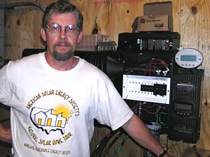 
Ralph Jacobson says his solar installation business is swamped with requests for solar thermal heating systems. (MPR Photo/Lorna Benson)