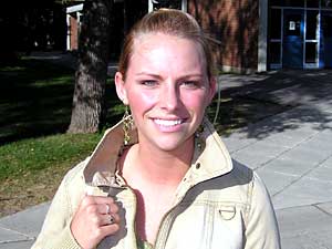 
Shana Levin is a freshman at MSUM. She says Patrick Kycia's death has left many on campus stunned. (MPR Photo/Bob Reha)