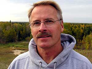 
Warroad resident Jeff Siverhus says he's worried about the proliferation of rogue trails in Beltrami Island State Forest in northwest Minnesota.  (MPR photo/Tom Robertson)