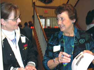 
Co-author Dorothy McIntyre, right, worked for the Minnesota State High School League beginning in 1970, and was among those who led the fight to allow girls to play again.
 (MPR Photo/Jayne Solinger)