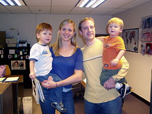 
Paul and Andrea Winghart adopted two brothers from Russia last year.  Andrea Winghart says she worried about "attachment" issues with her two- and three-year-old sons.    (MPR Photo/Toni Randolph)